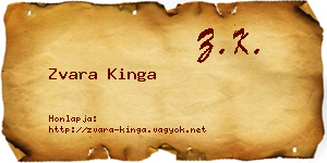 Zvara Kinga névjegykártya